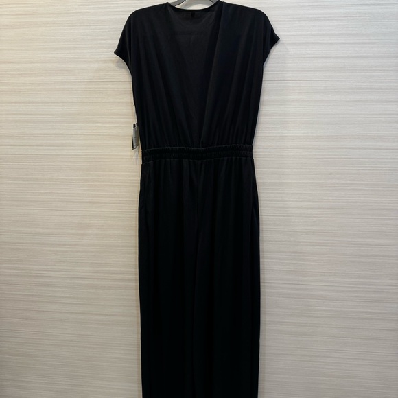 HALARA V-Neck Short Sleeve Side Pocket Wide Leg Flowy Waffle Casual Jumpsuit Lg - Picture 6 of 7